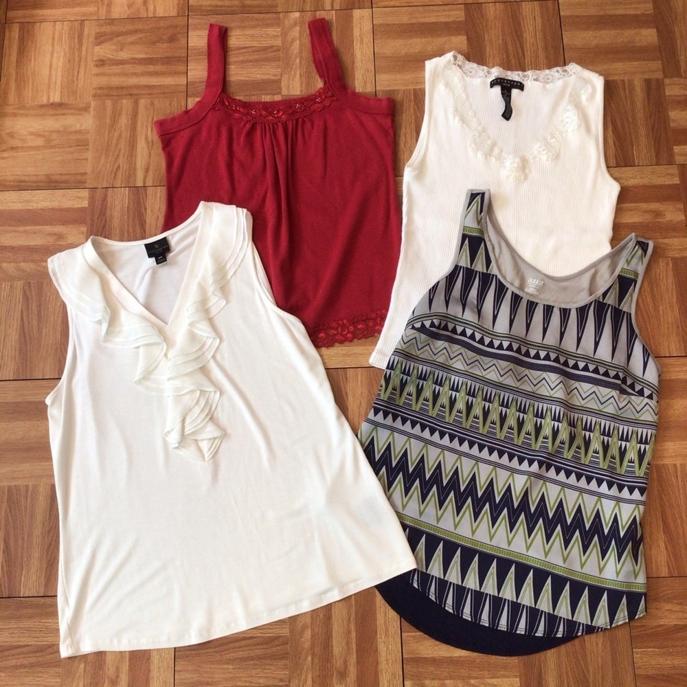 (4) Various Brands Petite Tank Tops Medium